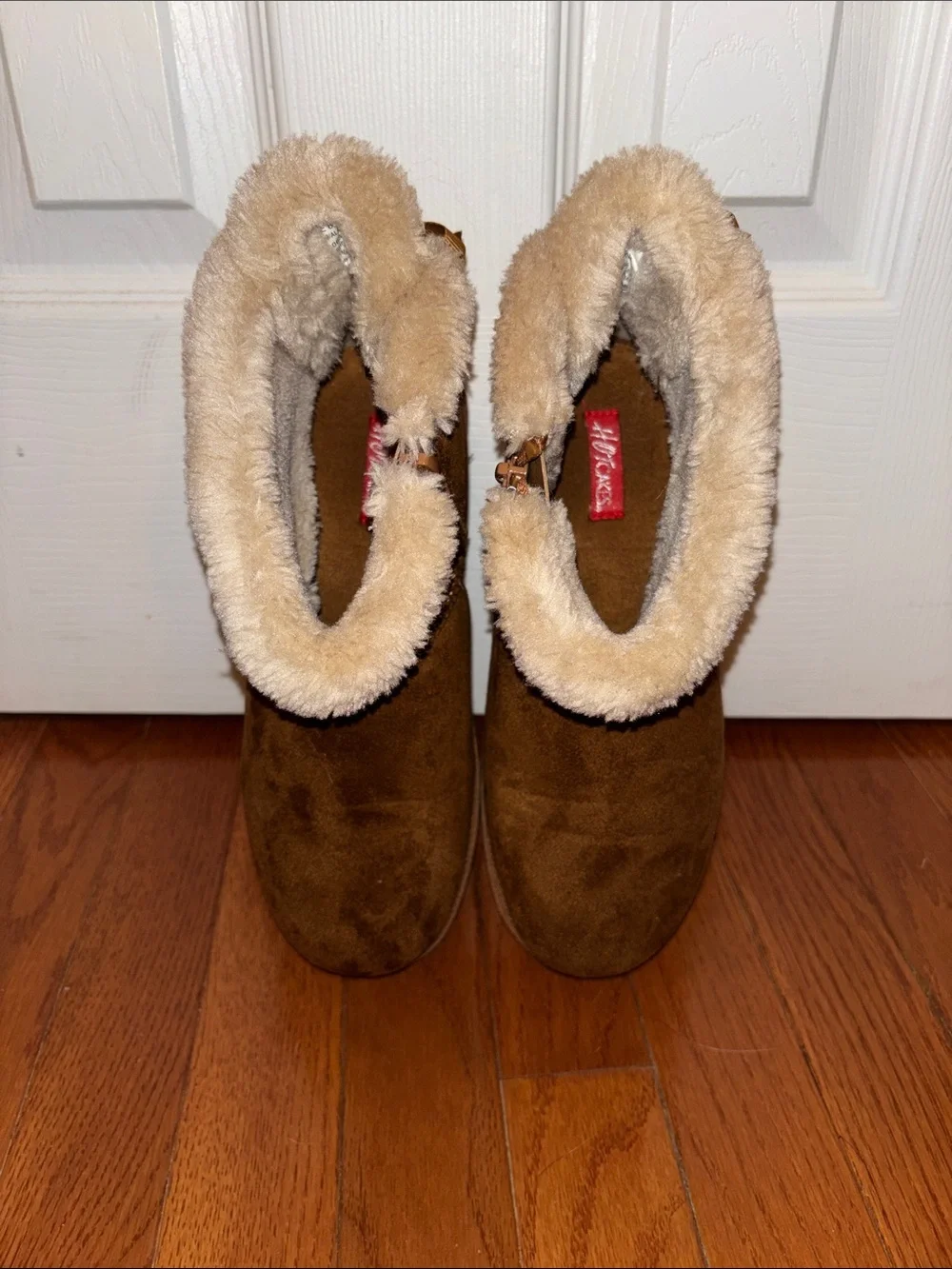Hot Cakes Kids Brown Suede Shearling-Lined Ankle Boots